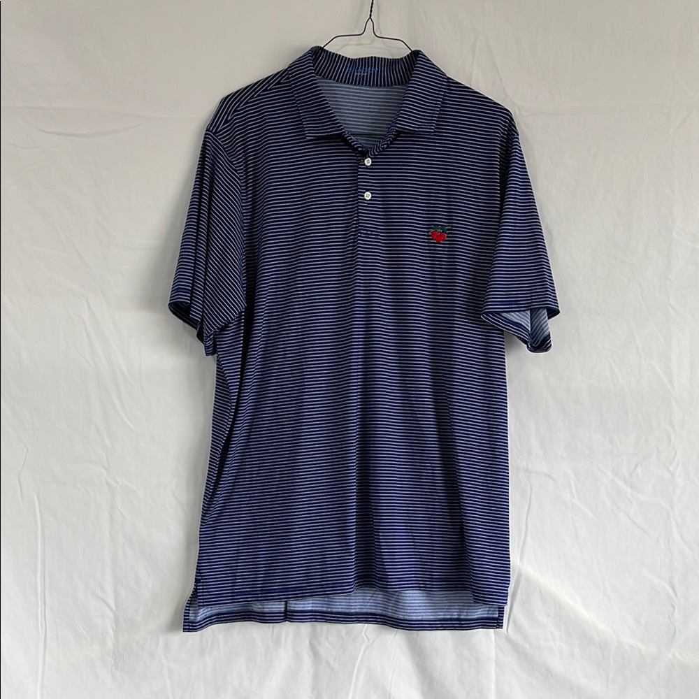 Classic Blue Polo Shirt with Embroidered Detail